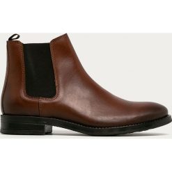 Jack & Jones - Sztyblety skórzane. Pomarańczowe buty wizytowe męskie Jack & Jones, ze skóry, z okrągłym noskiem, bez zapięcia. Za 339,90 zł.