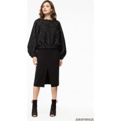 Spódnica ołówkowa z rozcięciem czarna. Czarne spódniczki damskie Pakamera, bez wzorów, eleganckie, ołówkowe. Za 198,00 zł.