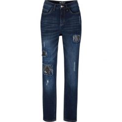 Dżinsy BOYFRIEND bonprix ciemnoniebieski. Niebieskie jeansy damskie bonprix, z jeansu. Za 134,99 zł.