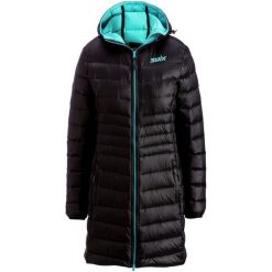 Swix Płaszcz Puchowy Romsdal Black/Tundra Blue S. Niebieskie płaszcze damskie marki Swix, na zimę, s, z puchu, sportowe. W wyprzedaży za 675,00 zł.