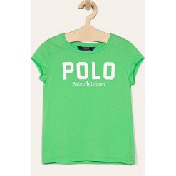Polo Ralph Lauren - T-shirt dziecięcy 128-176 cm. Zielone bluzki dziewczęce Polo Ralph Lauren, z nadrukiem, z bawełny, z okrągłym kołnierzem, z krótkim rękawem, krótkie, bez kaptura. Za 169,90 zł.