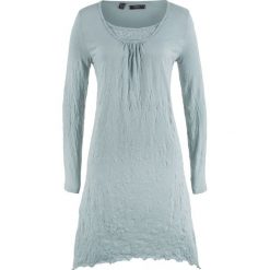 Sukienka kreszowana, długi rękaw bonprix srebrnoszary. Szare długie sukienki bonprix, z długim rękawem. Za 37,99 zł.