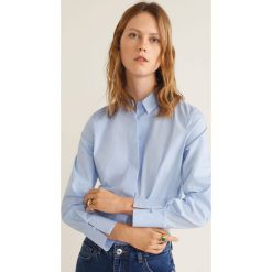 Mango - Koszula Sofia. Niebieskie bluzki damskie Mango, na co dzień, xl, bez wzorów, z elastanu, klasyczne, z klasycznym kołnierzykiem, z długim rękawem. W wyprzedaży za 49,90 zł.