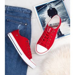 Trampki męskie Big Star DD174274 Czerwone. Czerwone trampki męskie BIG STAR, bez wzorów, z materiału, klasyczne, bez zapięcia. Za 89,00 zł.