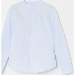 Koszula z lnem - Niebieski. Niebieskie koszule męskie Reserved, m, bez wzorów, bez kołnierzyka, bez rękawów. Za 59,99 zł.