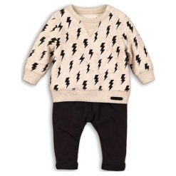 2-częściowy zestaw w kolorze beżowo-czarnym - bluza, spodnie. Brązowe bluzy niemowlęce . W wyprzedaży za 74,95 zł.