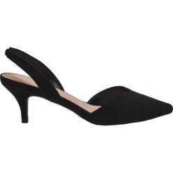 SZPILKI DAMSKIE. Czarne szpilki Top Secret, bez wzorów, z jeansu, eleganckie, bez obcasa, na szpilce, bez zapięcia. Za 119,99 zł.