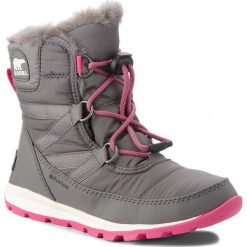 Śniegowce SOREL - Youth Whitney Short Lace NY1897 Quarry/Ultra Pink 052. Szare śniegowce dziewczęce marki Sorel, bez zapięcia. W wyprzedaży za 279,00 zł.