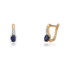 Kolczyki damskie: Zjawiskowe Złote Kolczyki – złoto żółte 585, Diament 0,03ct…