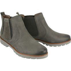 JANA 25402-27 graphite, botki damskie. Szare botki damskie Jana, ze skóry, bez obcasa, bez zapięcia. W wyprzedaży za 170,00 zł.