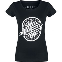 Infest Clothing Angry Youth Koszulka damska czarny. Czerwone bluzki z odkrytymi ramionami marki bonprix, na lato, w grochy, z dzianiny, z podwójnym kołnierzykiem, moda ciążowa, dopasowane. Za 74,90 zł.