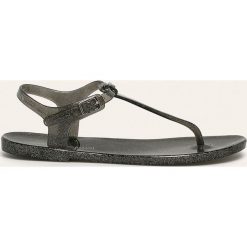 Emporio Armani - Sandały. Niebieskie klapki damskie Emporio Armani, bez wzorów, z gumy, bez obcasa, na obcasie. Za 449,90 zł.