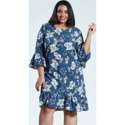 Kwiecista sukienka Aniela OVERSIZE PLUS SIZE WIOSNA. Sukienki damskie Moda Size Plus Iwanek, na wiosnę, s, w paski, z elastanu, eleganckie, bez kołnierzyka, plus size, bez rękawów, oversize. Za 139,90 zł.