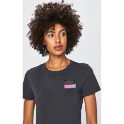 Pinko - Top. Szare bluzki damskie marki Pinko, s, bez wzorów, z bawełny, casualowe, z okrągłym kołnierzem, z krótkim rękawem. Za 359,90 zł.