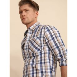 Koszula długi rękaw męska slim fit. Pomarańczowe koszule męskie na lato, m, z bawełny. W wyprzedaży za 29,99 zł.