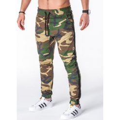 SPODNIE MĘSKIE JOGGERY P670 - MORO. Szare joggery męskie marki Ombre Clothing, moro. Za 75,00 zł.