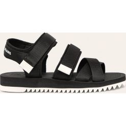Tommy Jeans - Sandały. Niebieskie kapcie męskie Tommy Jeans, z jeansu, bez zapięcia. W wyprzedaży za 249,90 zł.