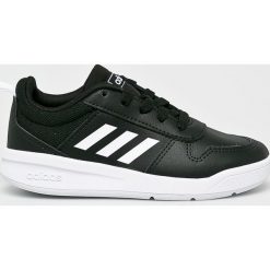 Adidas - Buty dziecięce Tensaur K. Czarne trampki chłopięce Adidas, bez wzorów, ze skóry, sportowe, z okrągłym noskiem, na sznurówki. W wyprzedaży za 119,90 zł.