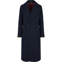 Tommy Hilfiger Płaszcz "Black Iris". Niebieskie kurtki damskie TOMMY HILFIGER, z haftami, z wełny. Za 789,00 zł.