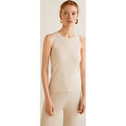 Mango - Top Gift. Szare topy damskie Mango, l, z dzianiny, z okrągłym kołnierzem. Za 119,90 zł.