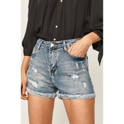 Answear - Szorty jeansowe. Niebieskie szorty damskie ANSWEAR, s, bez wzorów, z elastanu, casualowe, z podwyższonym stanem. Za 99,90 zł.