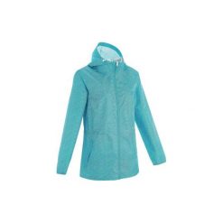 Kurtka turystyczna WTP NH100 Raincut zamek damska. Niebieskie kurtki damskie QUECHUA, m, bez wzorów, z poliesteru, krótkie, bez kaptura. Za 59,99 zł.