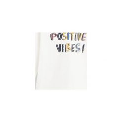 Mango Kids - Longsleeve dziecięcy Positive 80-104 cm. Białe t-shirty chłopięce Mango Kids, z nadrukiem, z bawełny, bez rękawów. Za 25,90 zł.