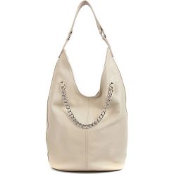 Torebki klasyczne damskie: Skórzana torebka w kolorze fango – (S)37 x (W)45 x (G)20 cm