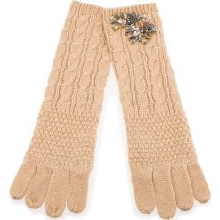 Rękawiczki Damskie TWINSET - Guanti OA8T6A Beige Chiaro 03024. Brązowe rękawiczki damskie marki Twinset, bez wzorów, z materiału. W wyprzedaży za 239,00 zł.