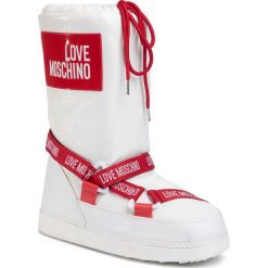 Śniegowce LOVE MOSCHINO - JA24032G1BIW2100 Bianco. Białe kozaki damskie Love Moschino, na zimę, ze skóry ekologicznej, bez obcasa, bez zapięcia. Za 749,00 zł.