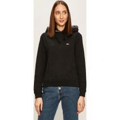 Tommy Jeans - Bluza. Czarne bluzy damskie Tommy Jeans, s, z aplikacjami, z elastanu, bez rękawów, z kapturem. Za 449,90 zł.