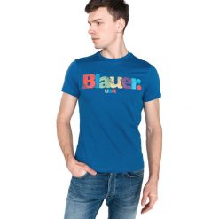 Blauer Koszulka Niebieski. Niebieskie podkoszulki męskie Blauer, l, z nadrukiem, z bawełny, bez kołnierzyka, z krótkim rękawem, krótkie. Za 240,95 zł.