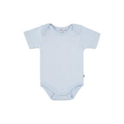 Ebi & Ebi Body dziecięce - niebieski. Niebieskie body niemowlęce marki Ebi & Ebi, bez wzorów, z bawełny, z krótkim rękawem. Za 35,00 zł.