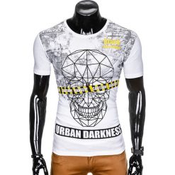 T-shirty męskie: T-SHIRT MĘSKI Z NADRUKIEM S933 – BIAŁY