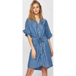 Only - Sukienka jeansowa. Niebieskie sukienki damskie ONLY, na co dzień, s, bez wzorów, z lyocellu, casualowe, ze stójką, bez rękawów, proste. Za 169,90 zł.