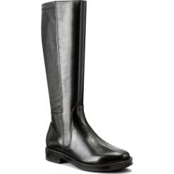 Oficerki TAMARIS - 1-25566-39 Black 001. Szare kozaki damskie na obcasie marki Tamaris, z materiału, z okrągłym noskiem. W wyprzedaży za 259,00 zł.
