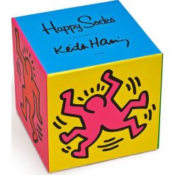 Happy Socks - Skarpety (3 pack) Keith Haring Gift Box. Skarpetki damskie Happy Socks, bez wzorów, z elastanu. Za 159,90 zł.