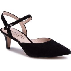 Sandały CAPRICE - 9-29603-24 Black Suede 004. Czarne klapki damskie Caprice, bez wzorów, ze skóry, bez obcasa, na obcasie. W wyprzedaży za 199,00 zł.