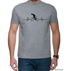 Koszulka T-SHIRT EKG Biker Gray. Niebieskie t-shirty męskie z nadrukiem marki Pakamera, z bawełny. Za 75,00 zł.