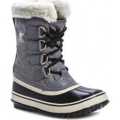 Śniegowce SOREL - Winter Carnival NL1495 Pewter/Black 035. Szare kozaki damskie marki Sorel, z gumy, klasyczne, na sznurówki. W wyprzedaży za 319,00 zł.
