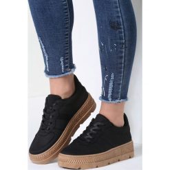 Czarne Creepersy Riparian Rights. Czarne buty sportowe damskie vices, na imprezę, bez wzorów, na wysokim obcasie, na platformie, na sznurówki. Za 79,99 zł.