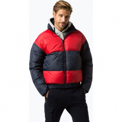 Tommy Jeans - Męska kurtka dwustronna, czarny. Niebieskie kurtki męskie jeansowe marki Tommy Jeans, l, z nadrukiem, bez kaptura. Za 799,95 zł.