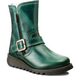 Botki FLY LONDON - Sekufly GORE-TEX P144057003 Petrol. Zielone buty zimowe damskie Fly London, z gore-texu, na obcasie. W wyprzedaży za 389,00 zł.