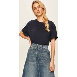 G-Star Raw - T-shirt. Zielone bluzki damskie G-Star RAW, s, bez wzorów, z bawełny, z okrągłym kołnierzem. Za 139,90 zł.