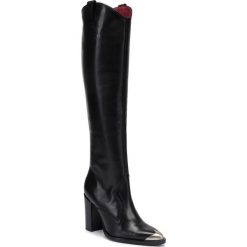 Muszkieterki BRONX - 14165-B BX 1622 Black 01. Czarne kozaki damskie Bronx, ze skóry, bez obcasa, na obcasie, bez zapięcia. W wyprzedaży za 759,00 zł.