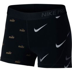 Spodenki termoaktywne damskie NIKE PRO 3IN SHORT METALLIC / AR2388-010. Żółte spodenki damskie termoaktywne Nike, bez wzorów, z elastanu, krótkie, do biegania, dri-fit (nike). Za 139,00 zł.