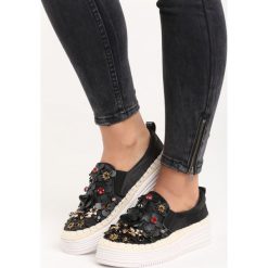 Trampki damskie slip on: Czarne Slip On I’m Real Maniac