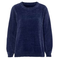 Cellbes Sweter z szenili w pięknych kolorach granatowy female niebieski 58/60. Niebieskie swetry damskie Cellbes, bez wzorów, klasyczne, bez rękawów, bez kaptura. W wyprzedaży za 54,00 zł.