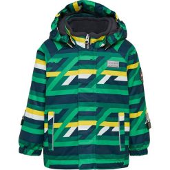 Kurtka zimowa "Julian 713" w kolorze żółto-zielonym. Zielone kurtki niemowlęce Legowear, w paski, bez kaptura. W wyprzedaży za 219,95 zł.