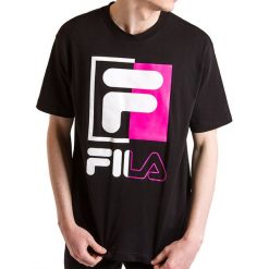 FILA SAKU > 687475-002. Czarne koszulki męskie Fila, xl, z nadrukiem, z bawełny, klasyczne, z okrągłym kołnierzem, z krótkim rękawem, krótkie. Za 149,99 zł.